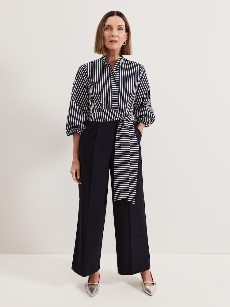 Phase Eight Blue Bree Stripe Jumpsuit - Image 1 of 7