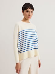 Phase Eight Blue Sadie Stripe Jumper - Image 1 of 6