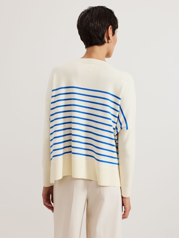 Phase Eight Blue Sadie Stripe Jumper - Image 2 of 6
