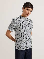 Phase Eight Blue Samiha Print Top - Image 1 of 7