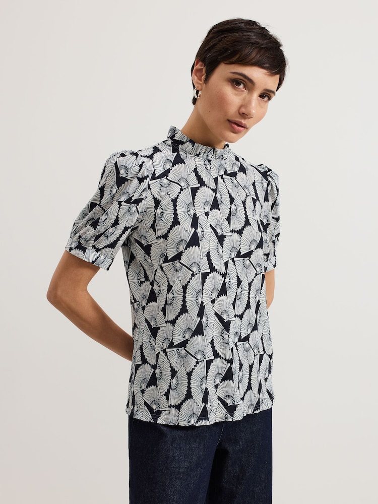 Phase Eight Blue Samiha Print Top - Image 1 of 7