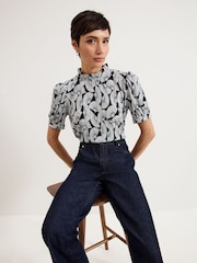 Phase Eight Blue Samiha Print Top - Image 6 of 7