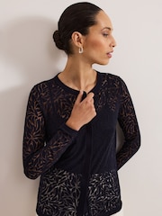 Phase Eight Blue Fern Burnout Top - Image 5 of 7