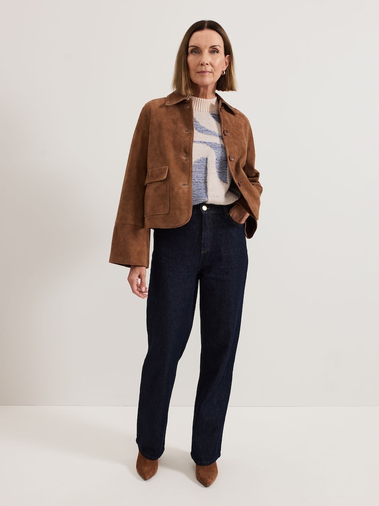 Phase Eight Natural Indira Suede Jacket - Image 5 of 9