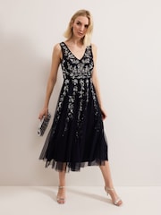 Phase Eight Blue Marissa Beaded Dress - Image 1 of 7