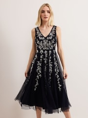 Phase Eight Blue Marissa Beaded Dress - Image 3 of 7