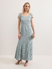 Phase Eight Blue Phia Tux Lace Dress - Image 1 of 7