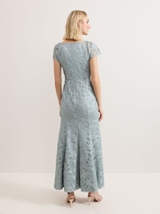 Phase Eight Blue Phia Tux Lace Dress - Image 2 of 7
