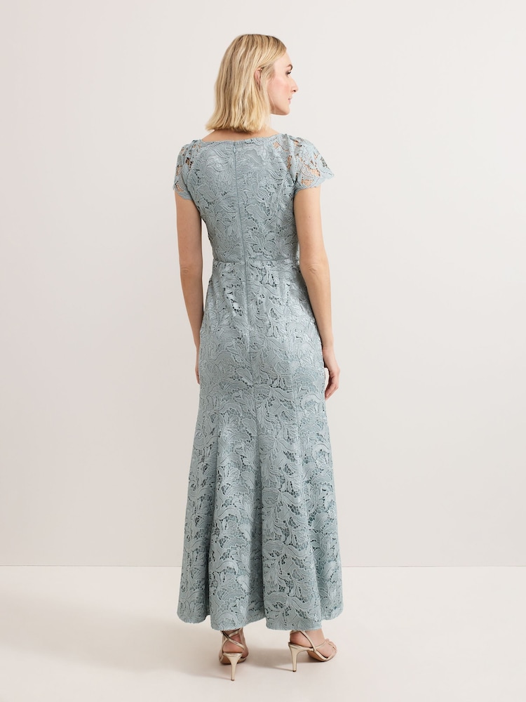 Phase Eight Blue Phia Tux Lace Dress - Image 2 of 7