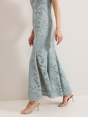 Phase Eight Blue Phia Tux Lace Dress - Image 5 of 7
