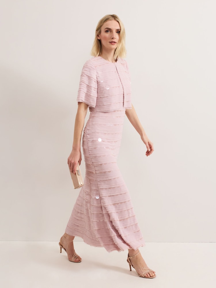 Phase Eight Pink Amitis Sequin Dress - Image 7 of 7