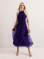Phase Eight Purple Georgie Beaded Dress - Image 1 of 7