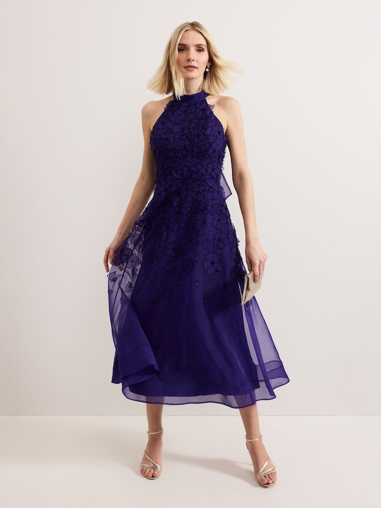 Phase Eight Purple Georgie Beaded Dress - Image 1 of 7