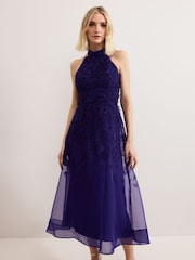 Phase Eight Purple Georgie Beaded Dress - Image 3 of 7