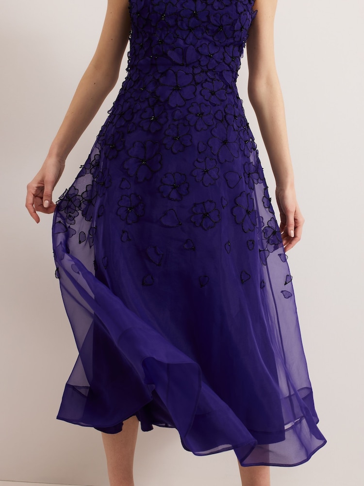 Phase Eight Purple Georgie Beaded Dress - Image 7 of 7