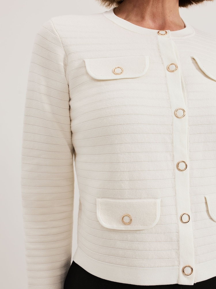 Phase Eight Cream Kelley Knit Jacket - Image 5 of 7
