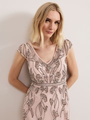 Phase Eight Pink Evonne Beaded Dress - Image 4 of 7