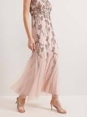 Phase Eight Pink Evonne Beaded Dress - Image 5 of 7