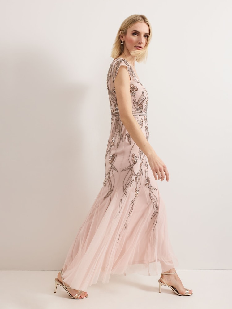 Phase Eight Pink Evonne Beaded Dress - Image 7 of 7
