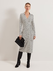 Phase Eight Black Gina Geo Wrap Dress - Image 1 of 7