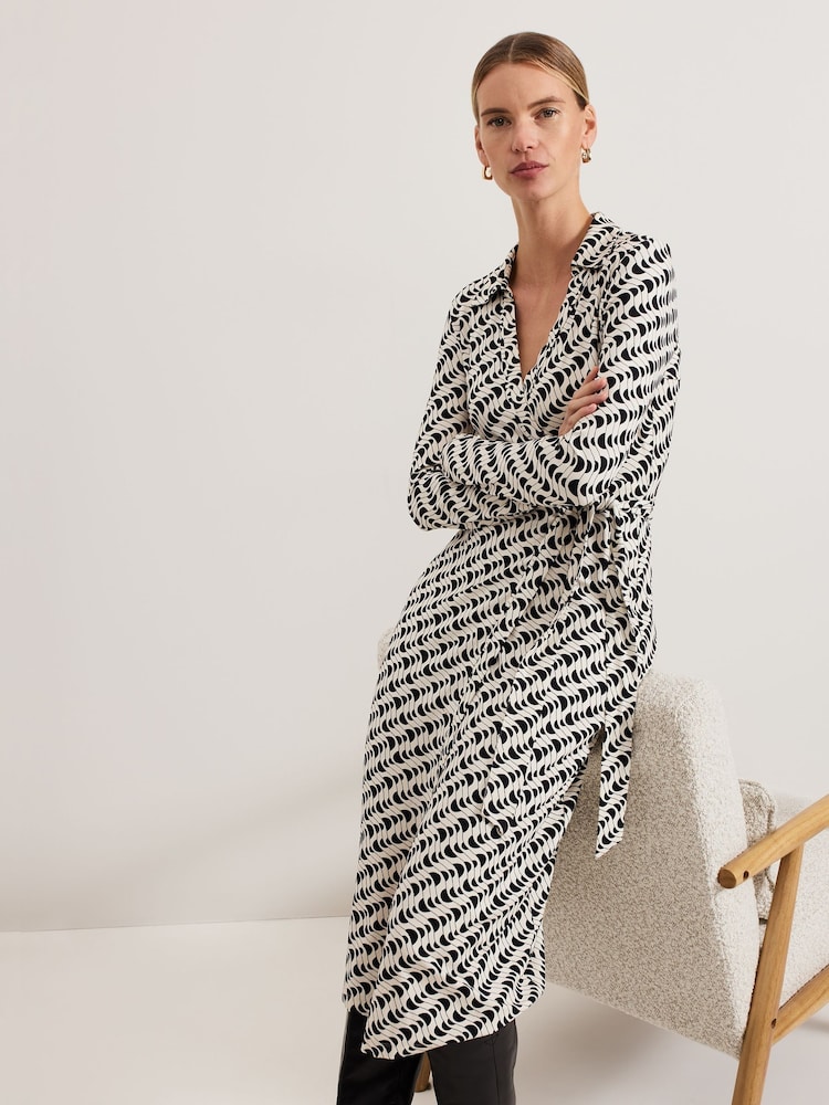 Phase Eight Black Gina Geo Wrap Dress - Image 2 of 7