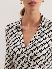 Phase Eight Black Gina Geo Wrap Dress - Image 4 of 7