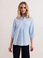 Phase Eight Blue Cynthia Zip Shirt - Image 1 of 6