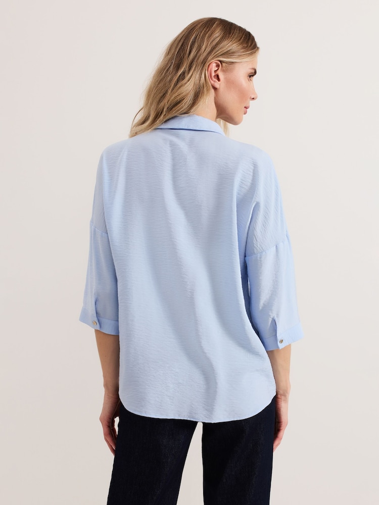 Phase Eight Blue Cynthia Zip Shirt - Image 2 of 6