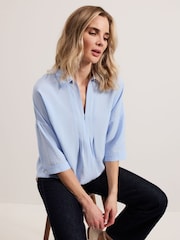 Phase Eight Blue Cynthia Zip Shirt - Image 5 of 6