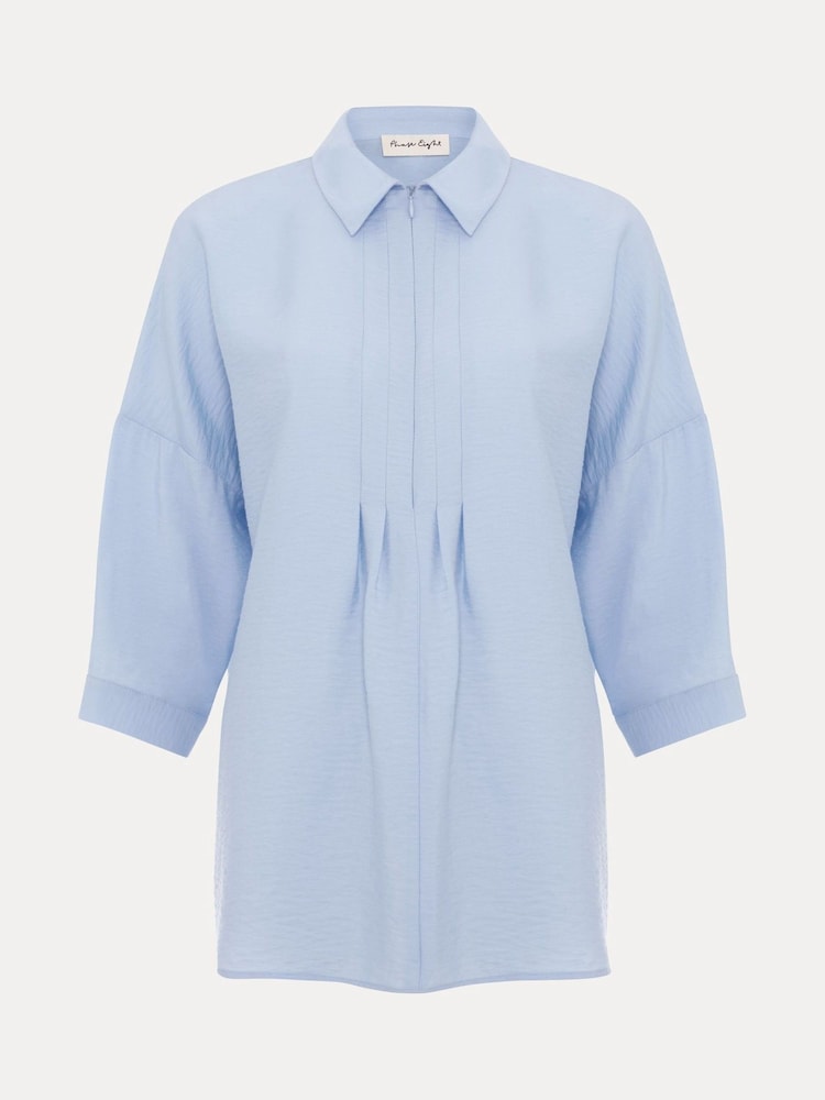 Phase Eight Blue Cynthia Zip Shirt - Image 6 of 6