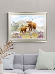 Artko Gold Highland Cows by Macneil Framed Art - Image 1 of 3