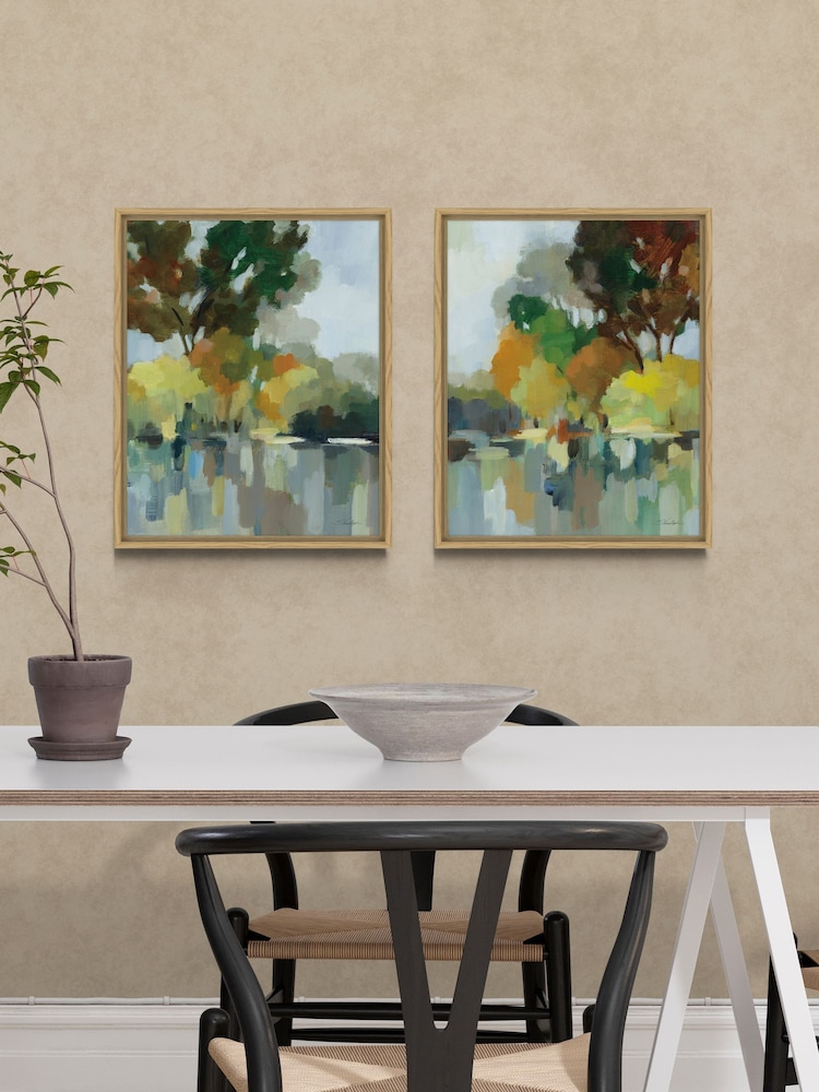 Artko Oak Lake In The Park Set Of 2 By Silvia Vassileva Framed Canvas - Image 1 of 3