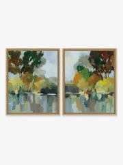 Artko Oak Lake In The Park Set Of 2 By Silvia Vassileva Framed Canvas - Image 2 of 3