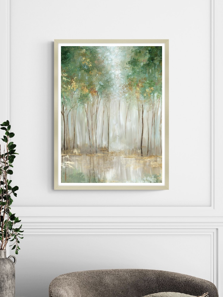 Artko Champagne Verdant Gold Woodland by Alison Pearce Framed Art - Image 1 of 3