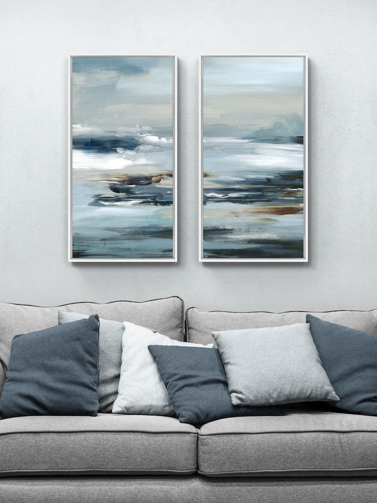 Artko White Be Bold Set of 2 Framed Canvas - Image 1 of 3