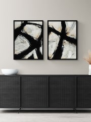 Artko Black Symbology Set of 2 by Tom Reeves Framed Art - Image 1 of 3