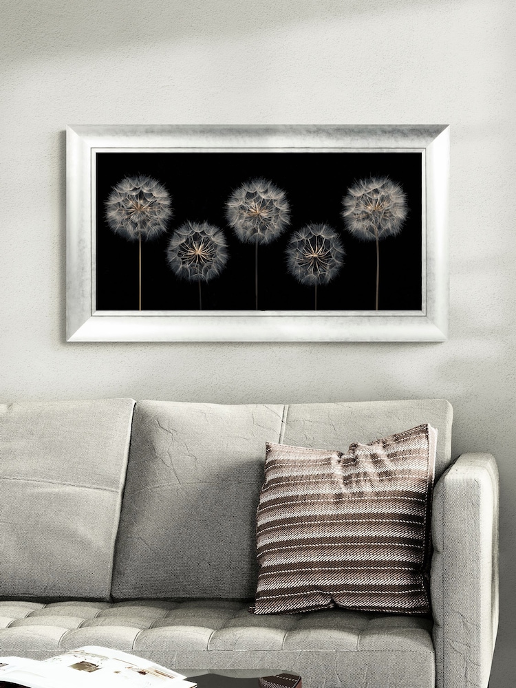 Artko Silver Clock Flowers by Asaf Frank Framed Art - Image 1 of 4