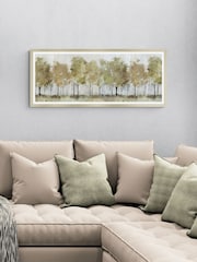 Artko Champagne Sunny Forest Trees Panoramic by Alison Pearce Framed Art - Image 1 of 3