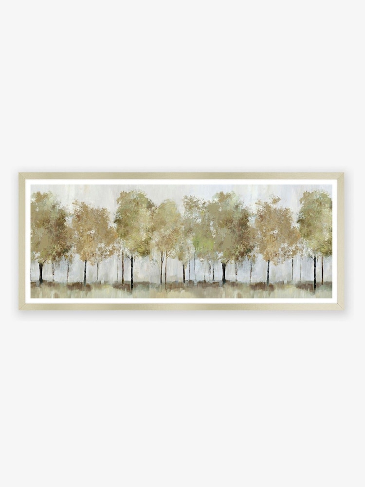 Artko Champagne Sunny Forest Trees Panoramic by Alison Pearce Framed Art - Image 2 of 3