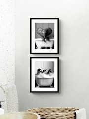 Artko Black Bathroom Joy Set of 2 By Moonshine Pirnts Framed Art - Image 1 of 3