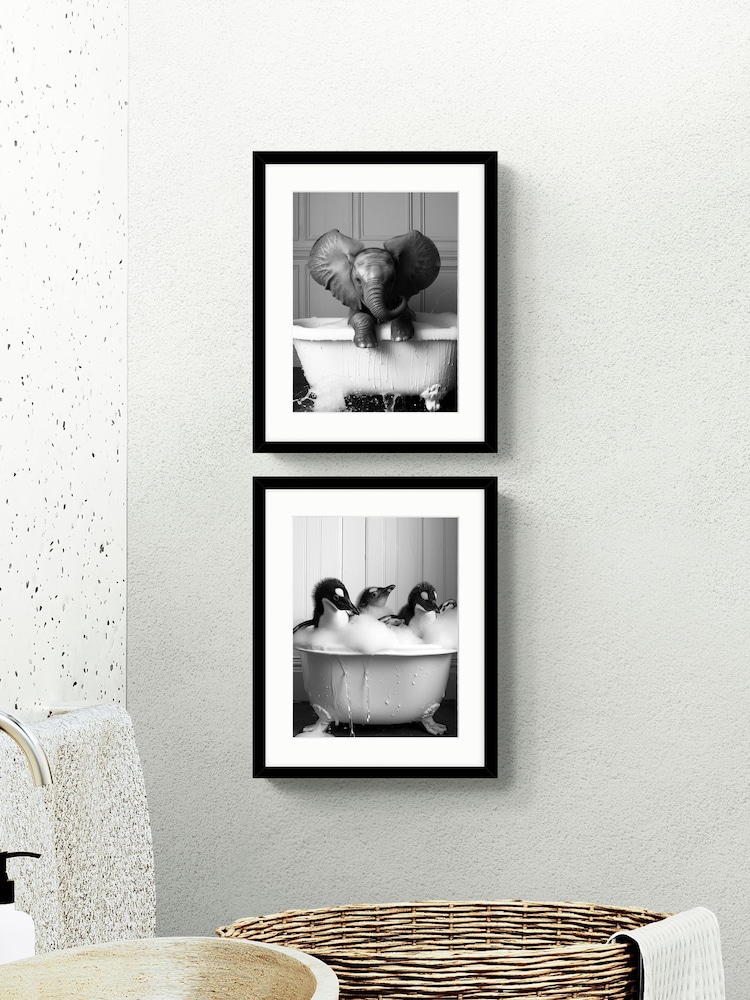 Artko Black Bathroom Joy Set of 2 By Moonshine Pirnts Framed Art - Image 1 of 3