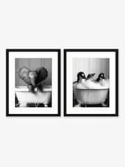 Artko Black Bathroom Joy Set of 2 By Moonshine Pirnts Framed Art - Image 2 of 3