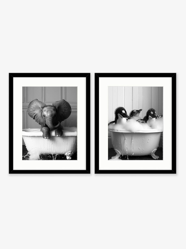 Artko Black Bathroom Joy Set of 2 By Moonshine Pirnts Framed Art - Image 2 of 3