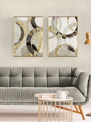 Artko Gold Overlaps Set of 2 by Tom Reeves Framed Art - Image 1 of 3