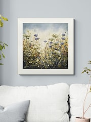 Artko White Butterfly Blue by Marie Mills Framed Art - Image 1 of 3