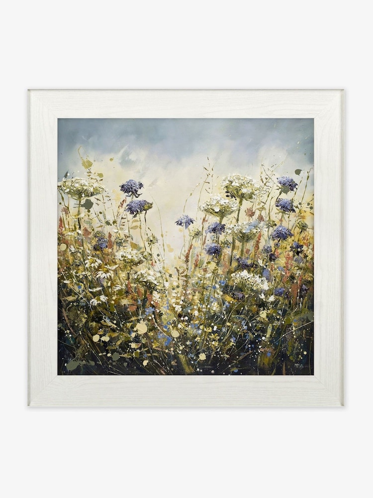 Artko White Butterfly Blue by Marie Mills Framed Art - Image 2 of 3