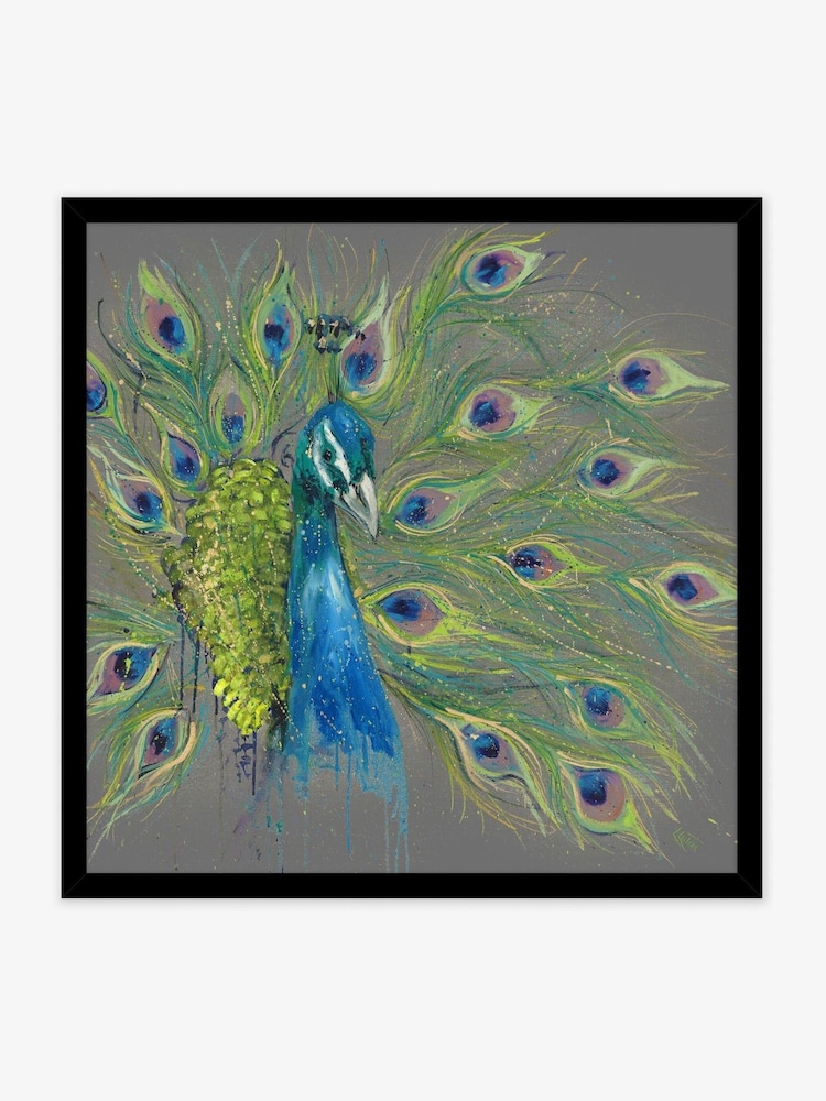 Artko Black Proud As A Peacock by Louise Luton Framed Art - Image 2 of 3