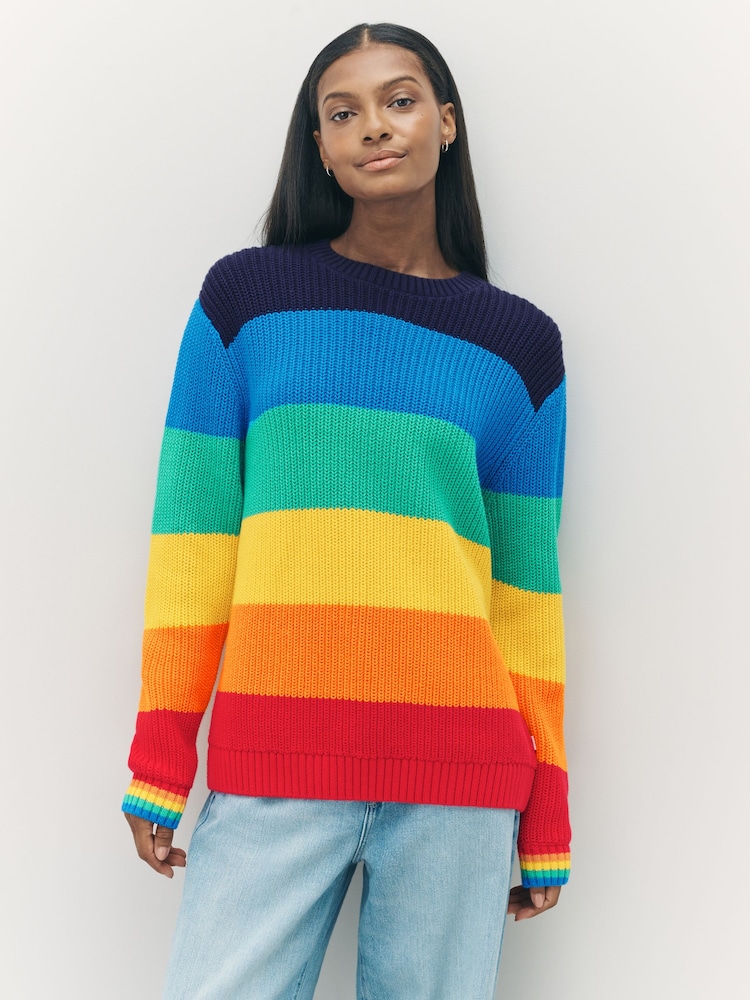 Little Bird by Jools Oliver Navy Knitted Stripe Cotton Jumper - Image 1 of 12 Little Bird by Jools Oliver Navy Knitted Stripe Cotton Jumper - Image 1 of 12