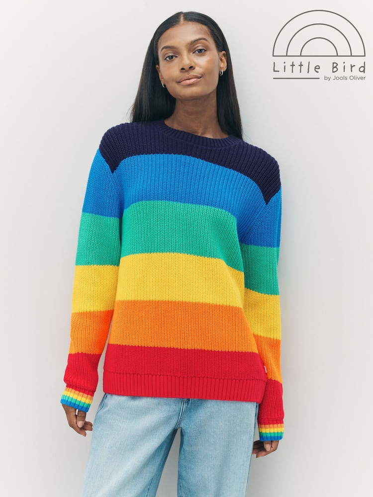 Little Bird by Jools Oliver Navy Knitted Stripe Cotton Jumper - Image 12 of 12 Little Bird by Jools Oliver Navy Knitted Stripe Cotton Jumper - Image 12 of 12