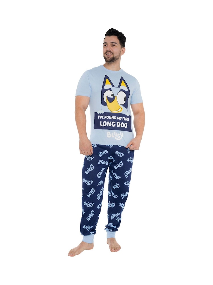 Character Blue Short Sleeve 100% Cotton Pyjamas Set - Image 12 of 14